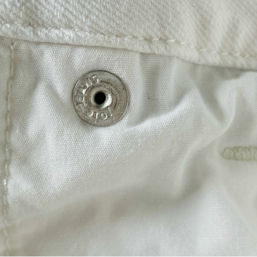 Joie Ultra High Waist Straight Leg Cropped Denim Jeans Button Fly White Size 32 - Picture 13 of 14